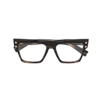 balmain eyewear lunettes de vue à monture rectangulaire - marron