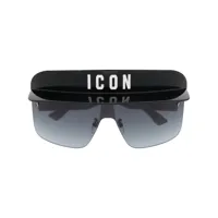 dsquared2 eyewear lunettes de soleil oversize à logo imprimé - noir