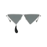 gucci eyewear lunettes de soleil à ornements strassés - gris