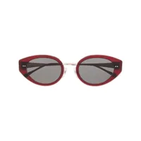 matsuda lunettes de soleil à monture ovale - rouge