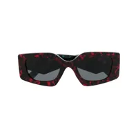 prada eyewear lunettes de soleil à effet écailles de tortue - noir
