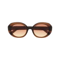 swarovski lunettes de soleil à monture ovale ornée de cristal - marron