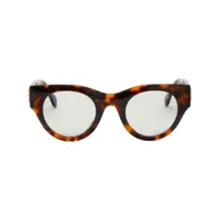off-white lunettes de vue rondes à effet écailles de tortue - bleu