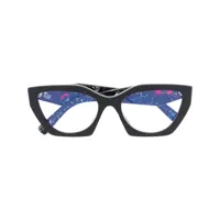 prada eyewear lunettes de vue à monture effet écaille de tortue - noir