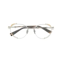 balmain eyewear lunettes de vue brigade à monture ronde - argent