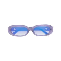 linda farrow lunettes de soleil à monture ronde - violet