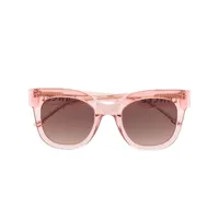 lancel lunettes de soleil teintées à logo imprimé - rose