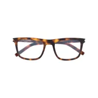 saint laurent eyewear lunettes de vue à monture effet écailles de tortue - marron