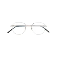saint laurent eyewear lunettes de vue à monture ovale - argent