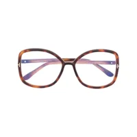tom ford eyewear lunettes de vue ft5845b à monture oversize - marron