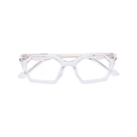yohji yamamoto lunettes de vue géométriques à design transparent - blanc