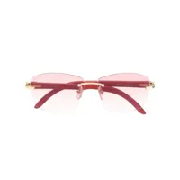 cartier eyewear lunettes de soleil à monture rectangulaire - rouge