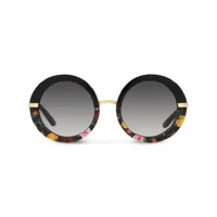 dolce & gabbana eyewear lunettes de soleil à fleurs - noir
