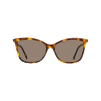 jimmy choo eyewear lunettes de soleil ba à effet écaille de tortue - marron