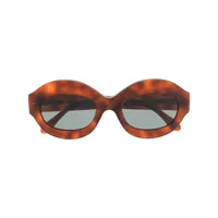 marni eyewear lunettes de soleil à monture ronde - marron