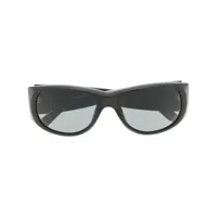 marni eyewear lunettes de soleil ovales à larges branches - noir