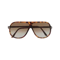 tom ford eyewear lunettes de soleil à effet écailles de tortue - marron
