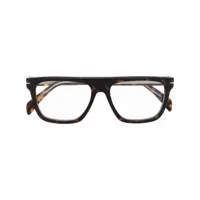 eyewear by david beckham lunettes de vue db7096 à effet écaille de tortue - marron