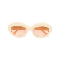 marni eyewear lunettes de soleil 01u à monture ovale - tons neutres