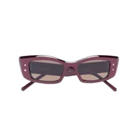 valentino eyewear lunettes de soleil à monture rectangulaire - rouge
