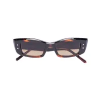 valentino eyewear lunettes de soleil à monture rectangulaire - marron