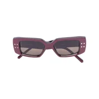 valentino eyewear lunettes de soleil rockstud à monture rectangulaire - rouge