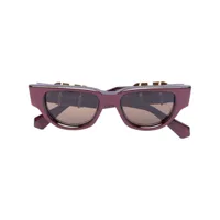 valentino eyewear lunettes de soleil vlogo signature à monture papillon - rouge