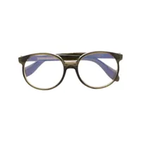 cutler & gross lunettes de vue à monture ronde translucide - vert