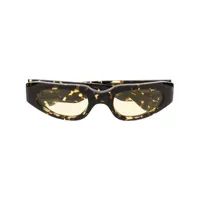 han kjøbenhavn lunettes de soleil rectangulaires à effet écailles de tortue - jaune