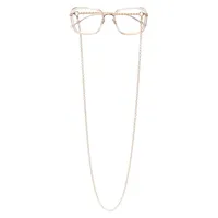 pomellato eyewear lunettes de vue carrées à détail de chaîne - rose