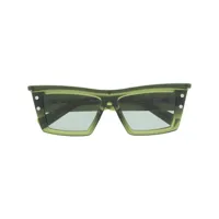 balmain eyewear lunettes de soleil teintées à monture carrée - vert
