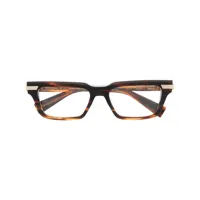 balmain eyewear lunettes de vue carrées à effet écailles de tortue - marron