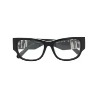 swarovski lunettes de vue carrées à ornement en cristal - noir