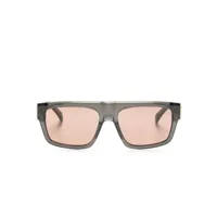 dunhill lunettes de soleil teintées à monture rectangulaire - gris