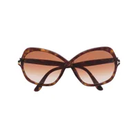tom ford eyewear lunettes de soleil à monture oversize - marron