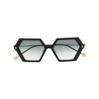 yohji yamamoto lunettes de soleil à monture oversize - noir
