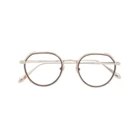 linda farrow lunettes de vue à monture ronde - or