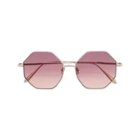 linda farrow lunettes de soleil à monture géométrique - rose
