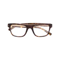 dolce & gabbana eyewear lunettes de vue carrées à effet écaille de tortue - marron