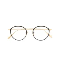 linda farrow lunettes de vue cesar à monture ronde - or