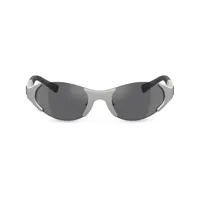 dolce & gabbana eyewear lunettes de soleil sporty à monture ovale - argent