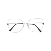 cartier eyewear lunettes de vue panther à monture oversize - argent