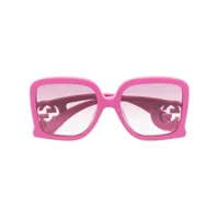 gucci eyewear lunettes de soleil oversize chaise-lounge - rose