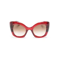 alexander mcqueen eyewear lunettes de soleil the curve à monture papillon - rouge