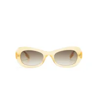 mcq lunettes de soleil à monture ovale - jaune