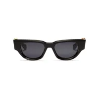 valentino eyewear lunettes de soleil à plaque logo - noir