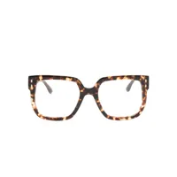 isabel marant eyewear lunettes de vue carrées à effet écailles de tortue - marron