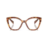 prada eyewear lunettes de vue à monture oversize - marron
