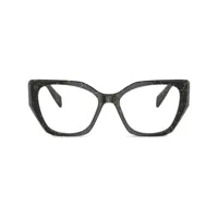 prada eyewear lunettes de vue à monture géométrique - noir