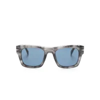 eyewear by david beckham lunettes de soleil carrées à motif marbré - gris